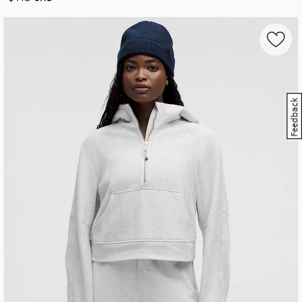 Lululemon Athletica Scuba Oversized Half Zip Hoodie -Light Gray Small